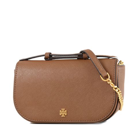 TORY BURCH EMERSON 防刮皮革手提/斜背二用包-焦糖色