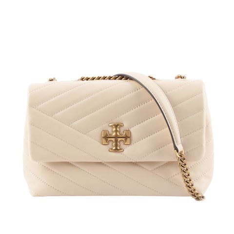 TORY BURCH Kira 縫線設計小款肩背/斜背二用包(奶油白) 90452 122