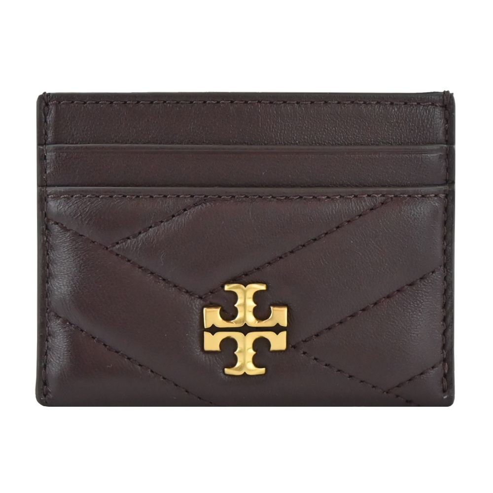 TORY BURCH  KIRA CHEVRON 卡片夾-暗紅