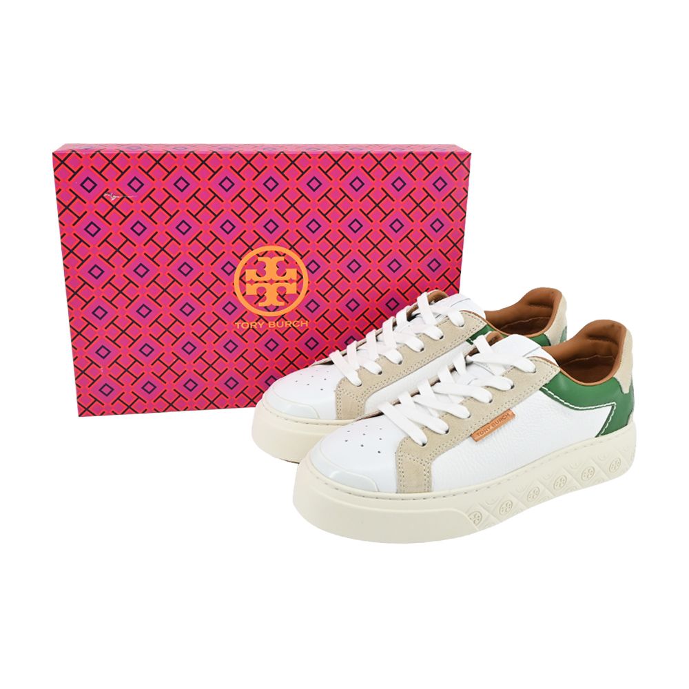 TORY BURCH  LADYBUG厚底運動鞋-白/綠