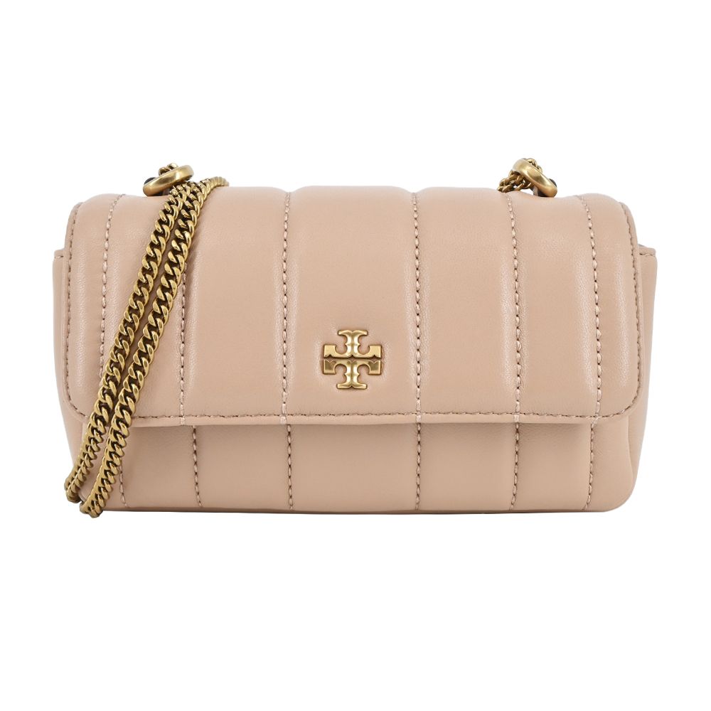 TORY BURCH  KIRA直紋絎縫鍊帶肩背/斜背兩用包-迷你/粉