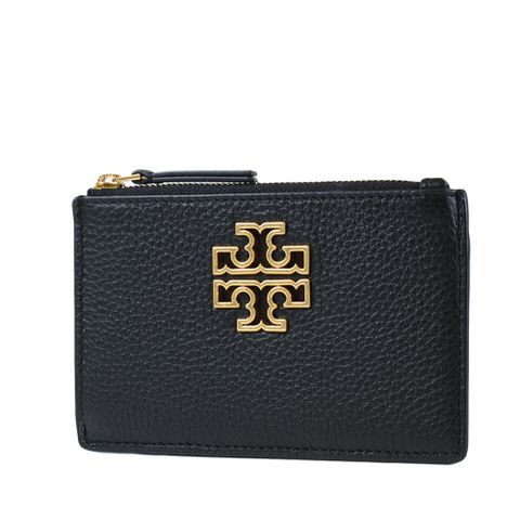 TORY BURCH 金屬縷空荔枝紋證件/零錢包-黑色