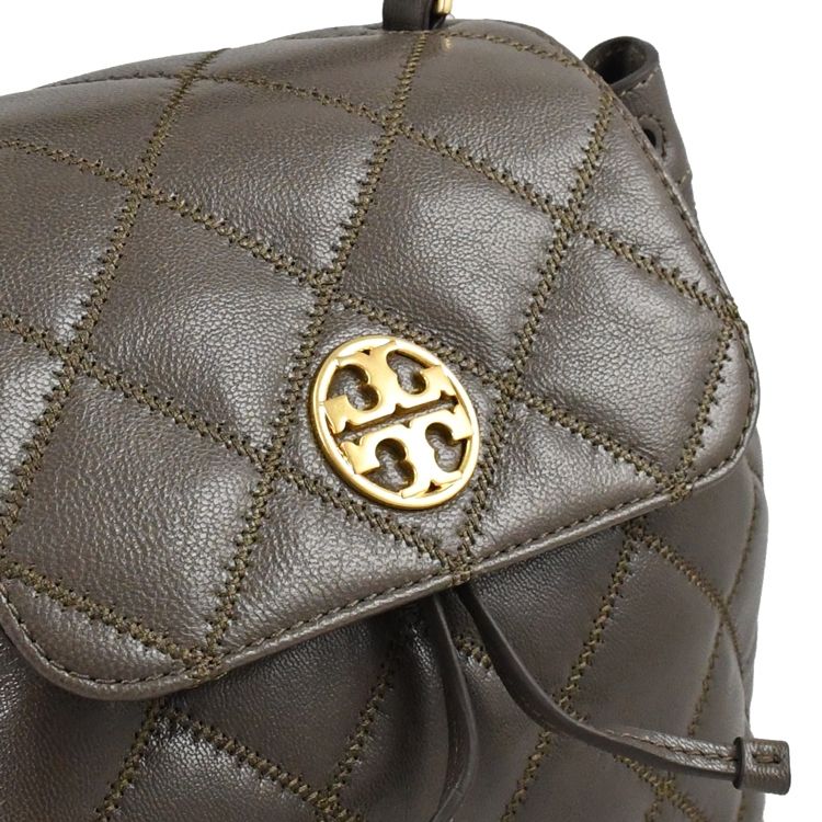 TORY BURCH  經典LOGO束口手提後背包.岩石灰