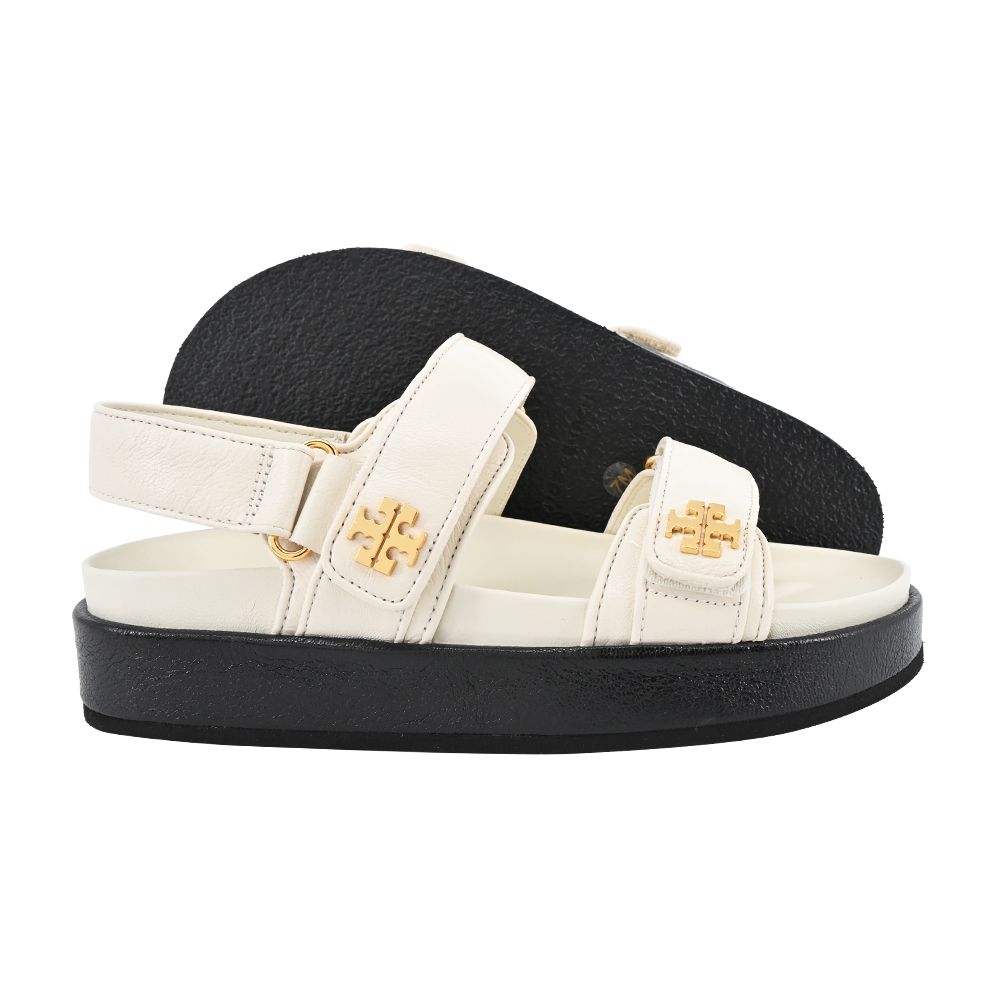 TORY BURCH  KIRA SPORT魔鬼氈休閒涼鞋-象牙白