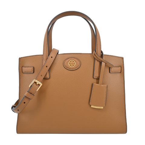 TORY BURCH ROBINSON 荔枝紋手提/斜背兩用包-小/暖棕