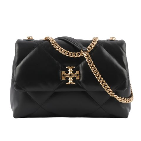 TORY BURCH Kira 納帕皮革鑽石格紋縫線小號二用包(黑色) 154706 001