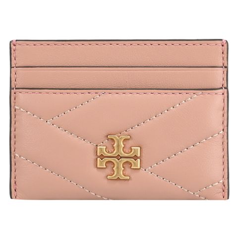 TORY BURCH 經典LOGO絎縫隨身卡片夾.柔粉