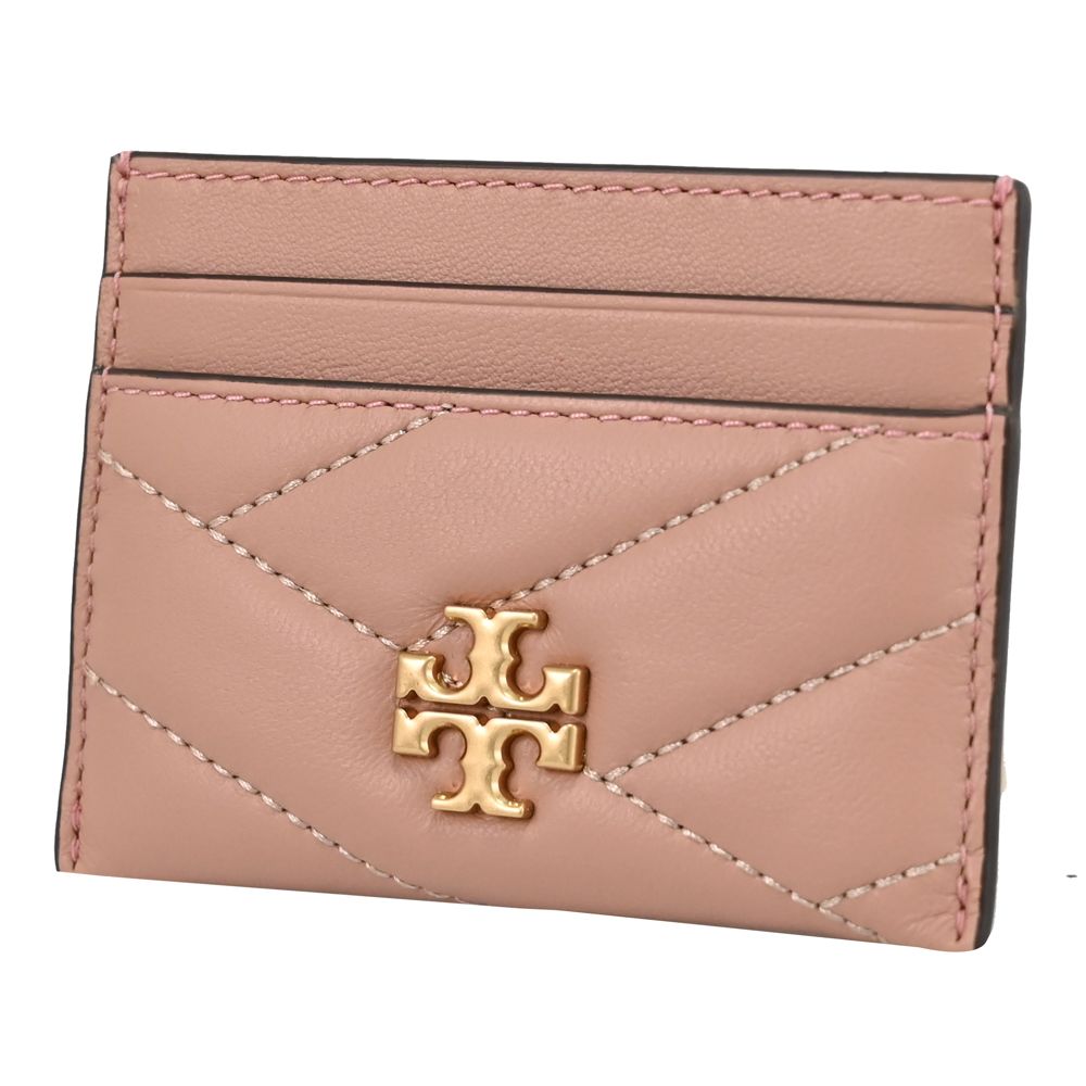 TORY BURCH 經典LOGO絎縫隨身卡片夾.柔粉