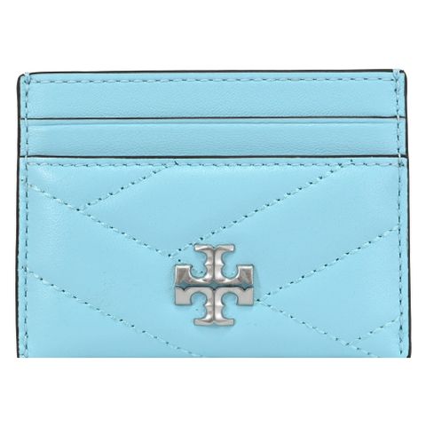 TORY BURCH 經典LOGO絎縫隨身卡片夾.淺藍