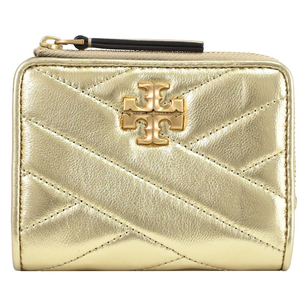 TORY BURCH 經典LOGO絎縫釦式零錢短夾.金