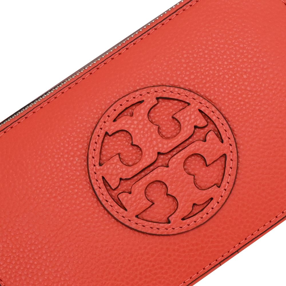 TORY BURCH 經典LOGO雙背帶斜背相機包.橘紅