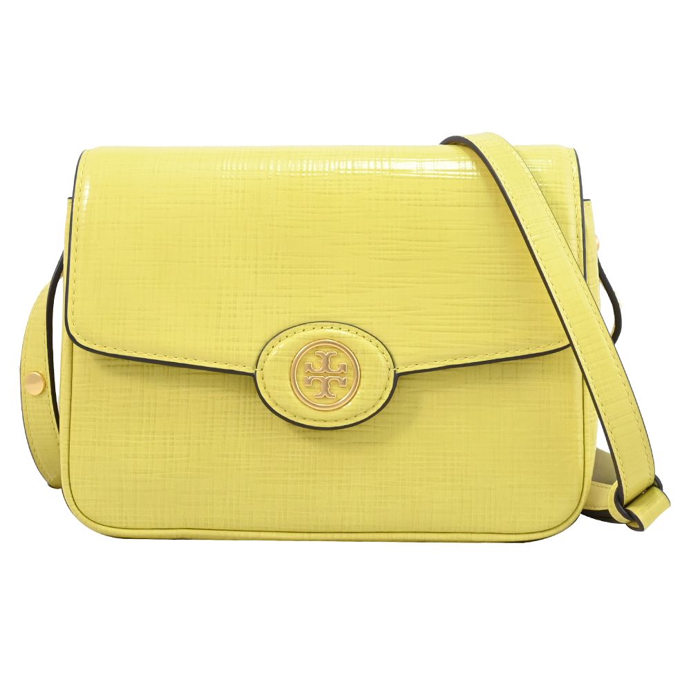 TORY BURCH Robinson 翻蓋肩斜背包.奶油黃