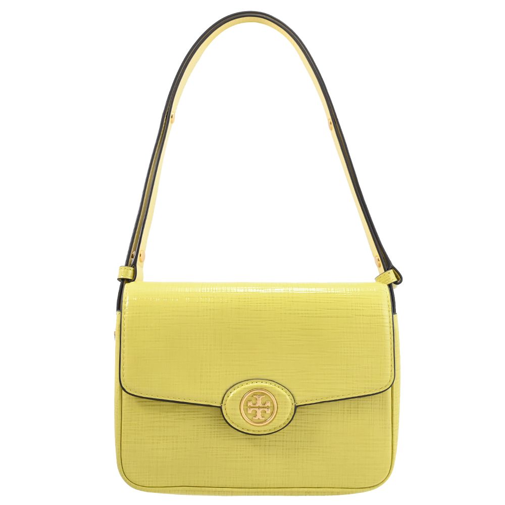 TORY BURCH Robinson 翻蓋肩斜背包.奶油黃