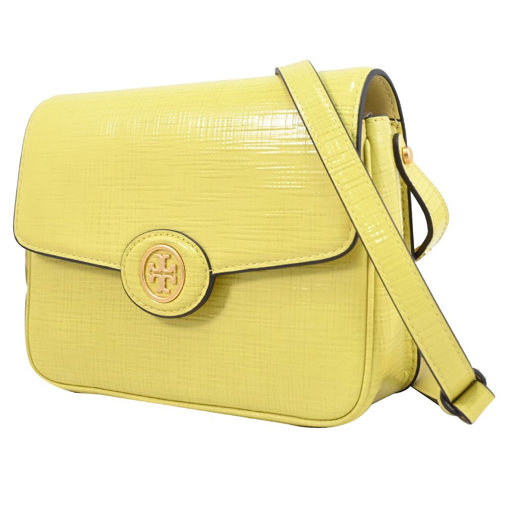 TORY BURCH Robinson 翻蓋肩斜背包.奶油黃