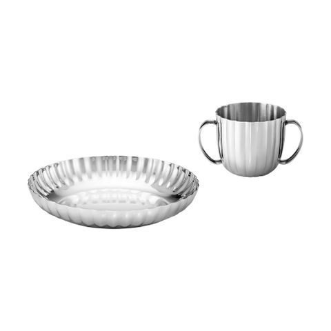 GEORG JENSEN 喬治傑生 BERNADOTTE 兒童餐具套裝 深盤和水杯(10019292)