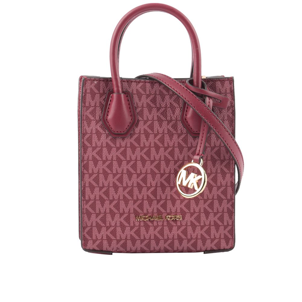 Michael Kors  Mercer 塗層帆布手提/斜背二用迷你琴譜包(莓紫色) 35T1GM9C0I MULBERRY