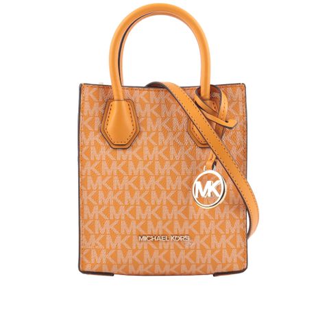 Michael Kors Mercer 塗層帆布手提/斜背二用迷你琴譜包(蜂蜜黃) 35T1GM9C0I HNYCMB