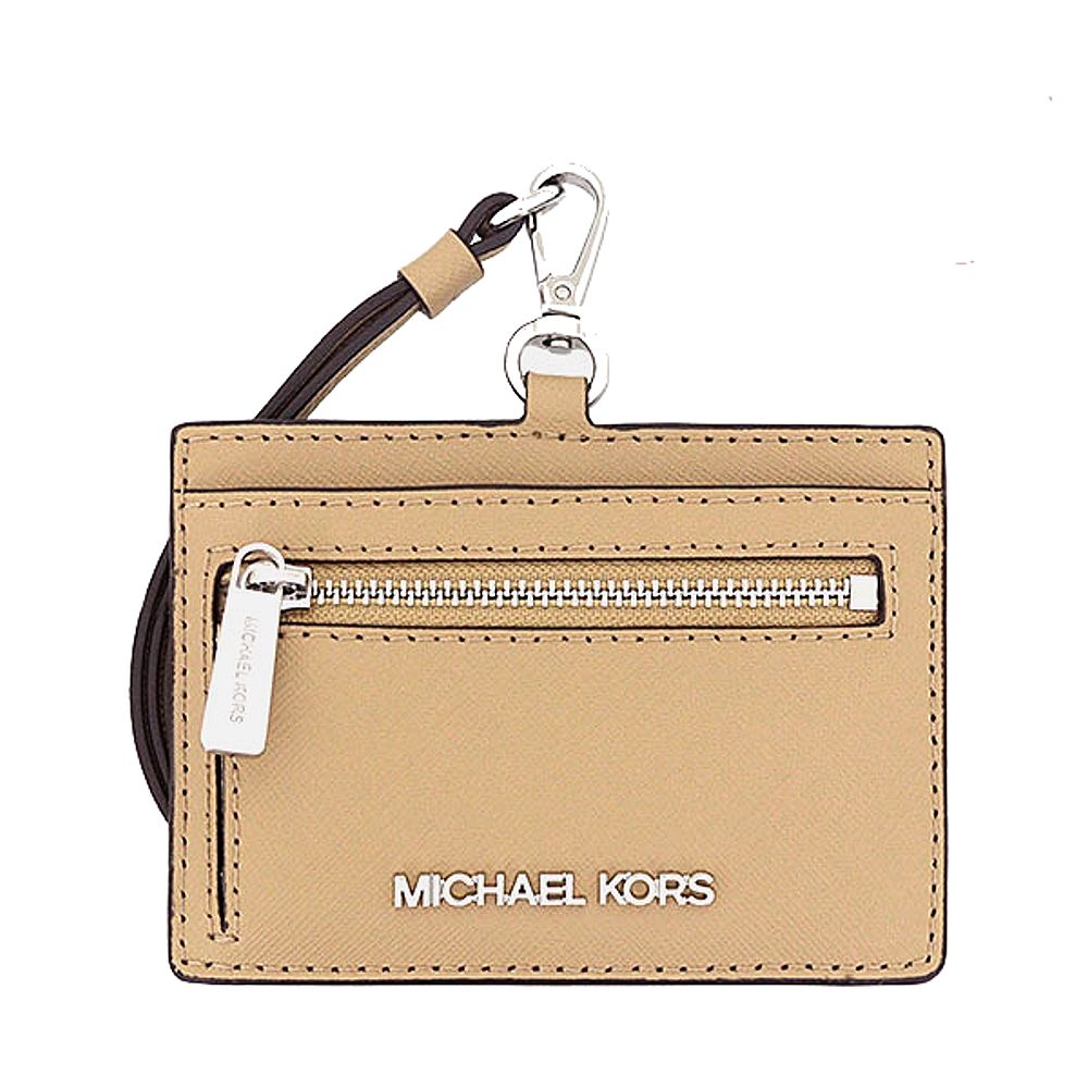  Michael Kors 銀字防刮皮革證件夾套(奶茶色)