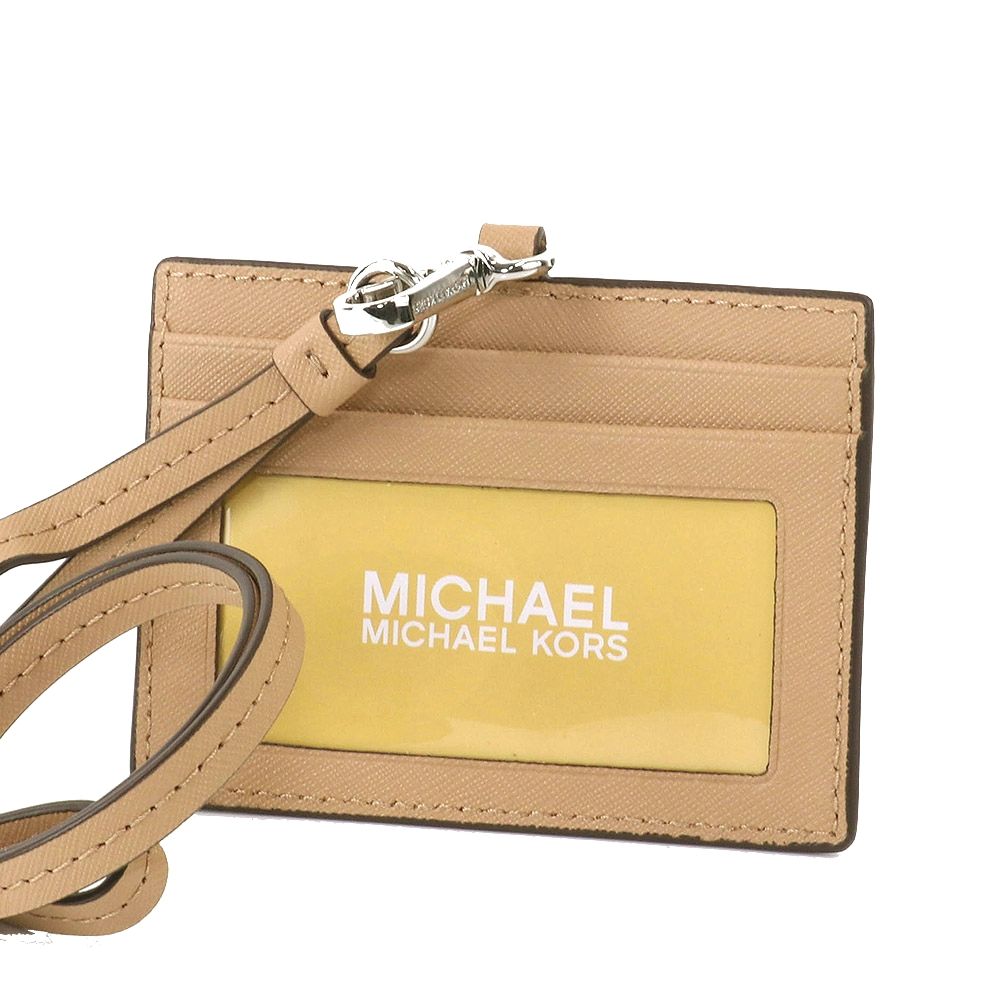  Michael Kors 銀字防刮皮革證件夾套(奶茶色)