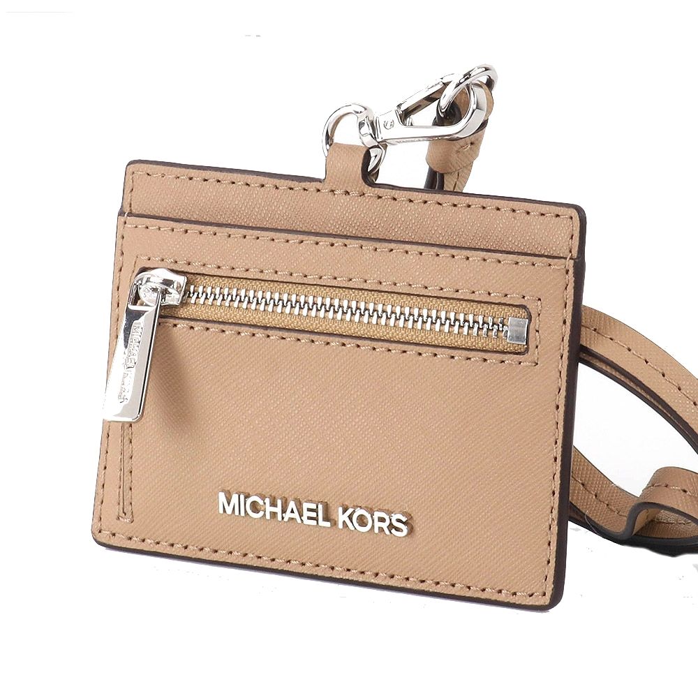  Michael Kors 銀字防刮皮革證件夾套(奶茶色)