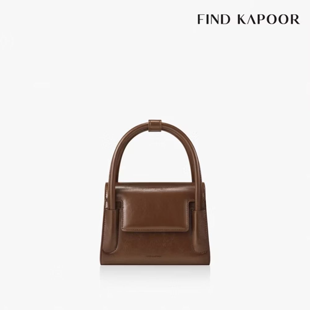 FIND KAPOOR MARTY 18 CRINKLED FBMT18CR0DB 翻蓋手提斜背方包- 深棕色