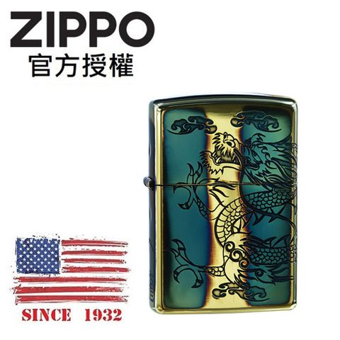 Zippo 【官方授權店】Dragon GDI 翱翔天龍(燻黑金)防風打火機