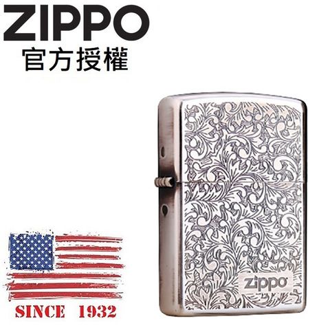 ZIPPO Floral Design 經典唐草(仿古銀)防風打火機