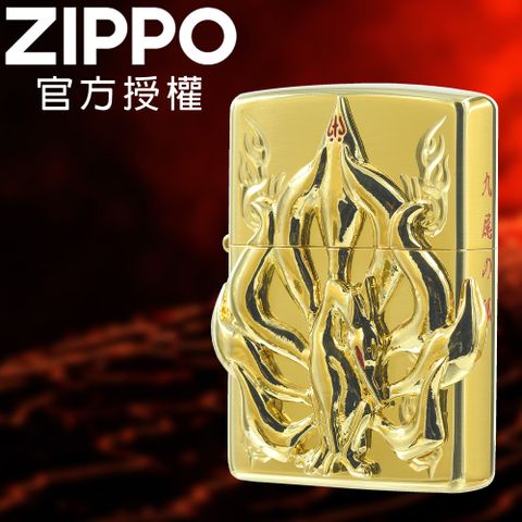 Zippo 【官方授權店】 KYUUBI-NO-KITSUNE GD 九尾妖狐(金色)防風打火機