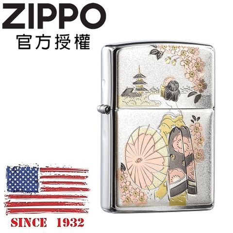 Zippo 【官方授權店】 Japanese traditional design KOI 日本傳統風格-舞子背影防風打火機