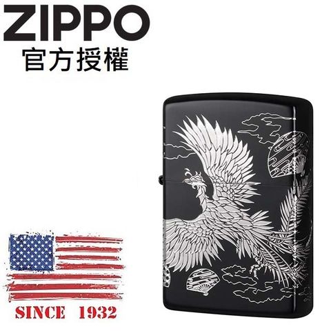 【ZIPPO官方授權店】黑銀鳳凰防風打火機