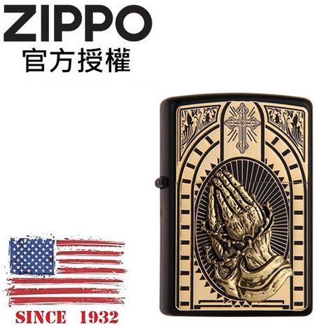 Zippo 【官方授權店】Player desired BK&GD 信仰祈禱防風打火機