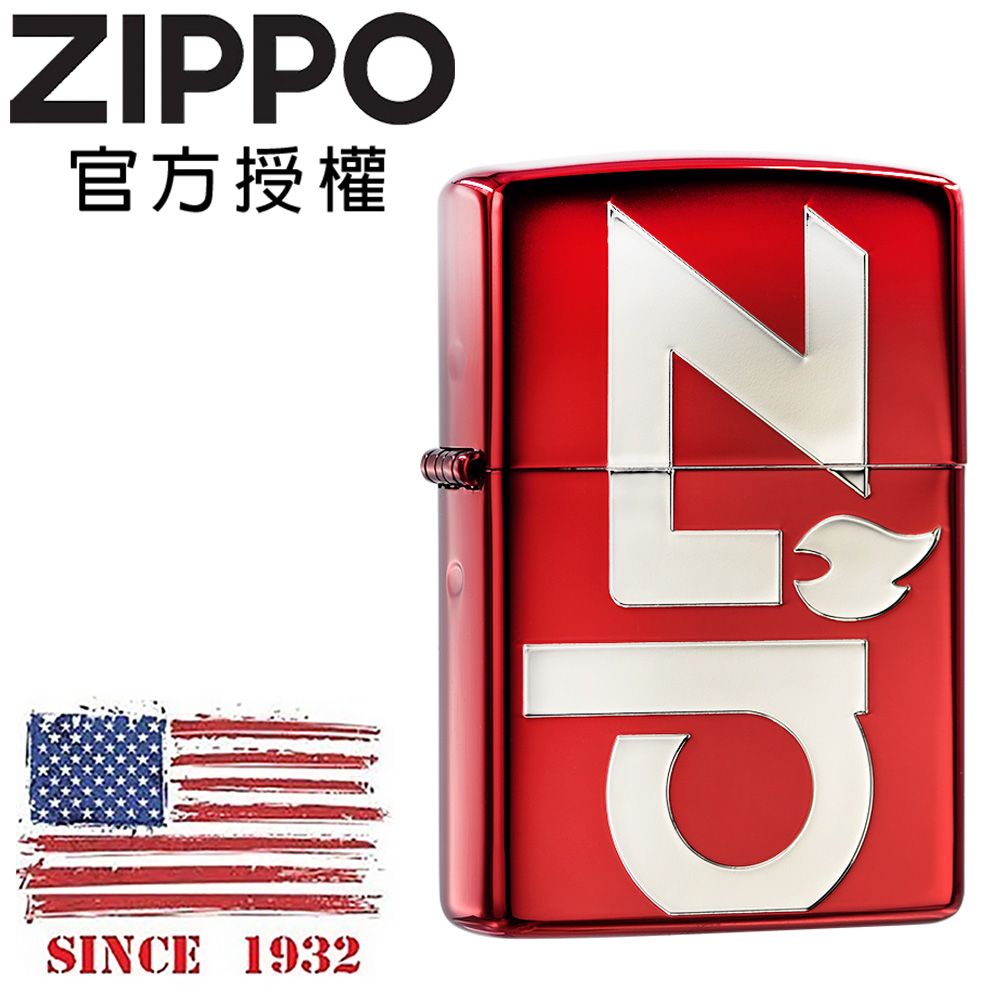 ZIPPO Big zippo logo(Red) 經典標誌-寶紅銀防風打火機- PChome 24h購物