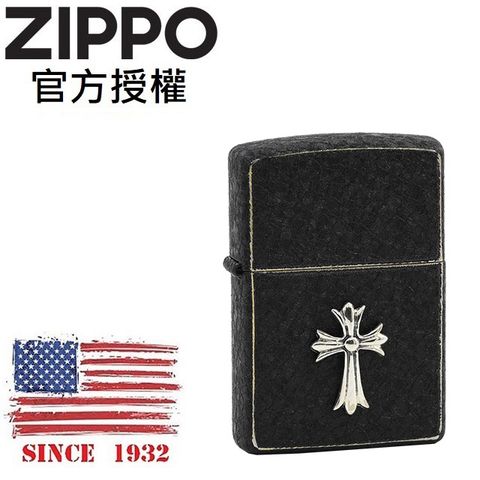 Zippo 【官方授權店】Used metal BKC cross 尊爵十字架(耀石黑)防風打火機