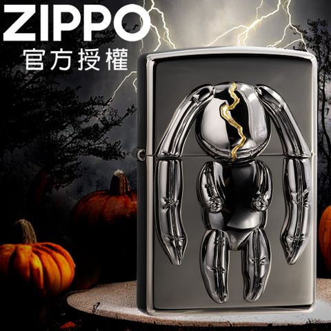 Zippo 【官方授權店】Black Ice Shine Rabbit 閃耀黑兔防風打火機