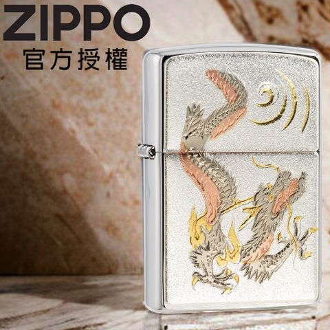 Zippo 【官方旗艦店】Japanese traditional design RYU 日本傳統風格-神龍飛舞防風打火機