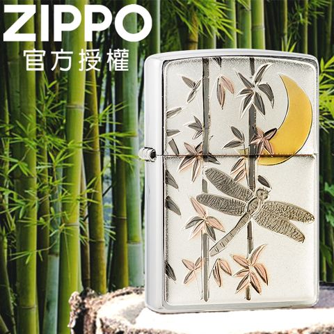 Zippo 【官方旗艦店】Japanese traditional design TONBO 日本傳統風格-竹林蜻蜓防風打火機