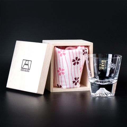 【田島硝子】日本手工吹製富士山杯 mini櫻花款 威士忌杯 酒杯 玻璃杯 隨飲料變色 (TG20-015-MRS)