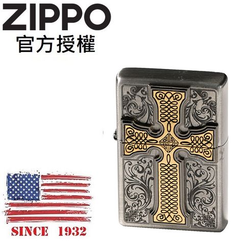 Zippo 【官方授權店】CREDOS EMBLEM SI 信仰十字架(仿古銀)防風打火機