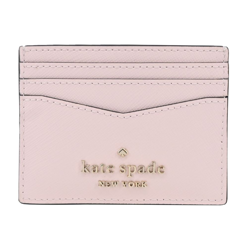 Kate Spade 防刮愛心鉚釘六卡名片夾-灰/白