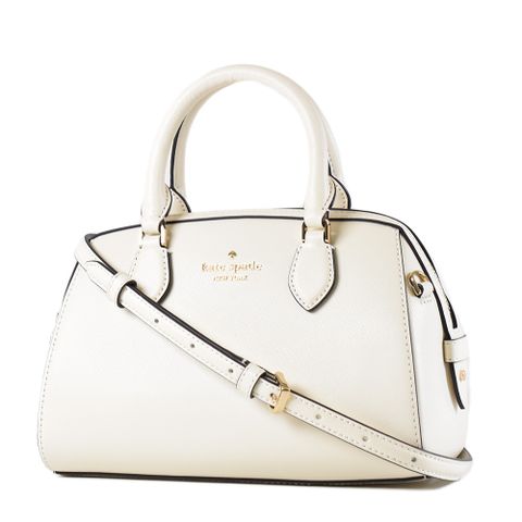 Kate Spade Madison 防刮十字紋手提/斜背二用波士頓包-米白