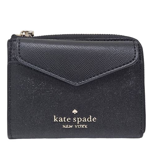 Kate Spade ks黑色閃亮零錢卡包 贈原廠紙袋紙盒