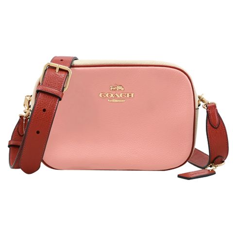 COACH CC853 JAMIE 經典LOGO撞色相機包.糖果粉