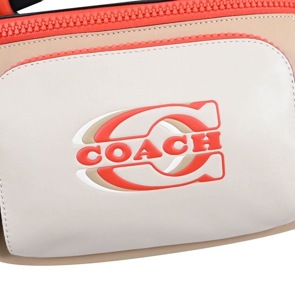 COACH 蔻馳  經典壓印LOGO撞色腰包/胸口包.沙色