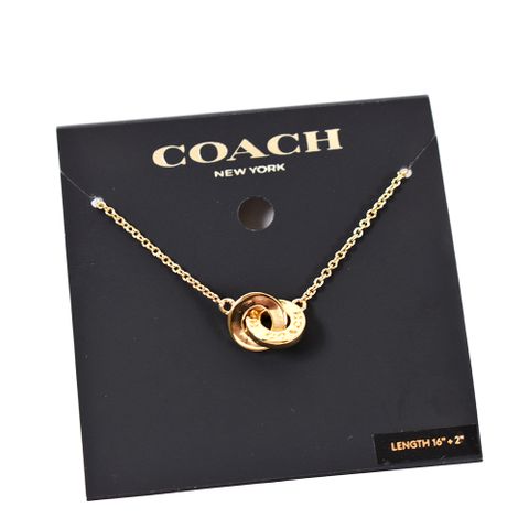 COACH 金色雙圈雙環鎖骨鍊