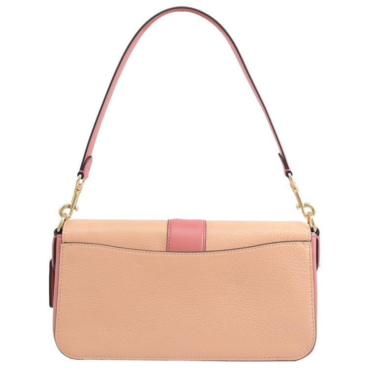 COACH 蔻馳  Georgie 馬車LOGO荔枝紋兩用酒神包.玫粉