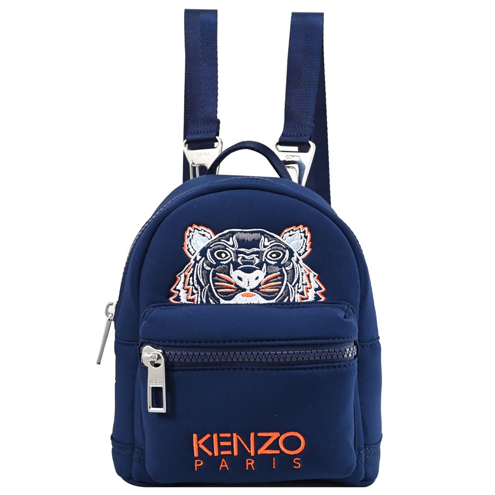 KENZO 高田賢三  5SF301 經典虎頭太空棉三用迷你後背包.深藍/白