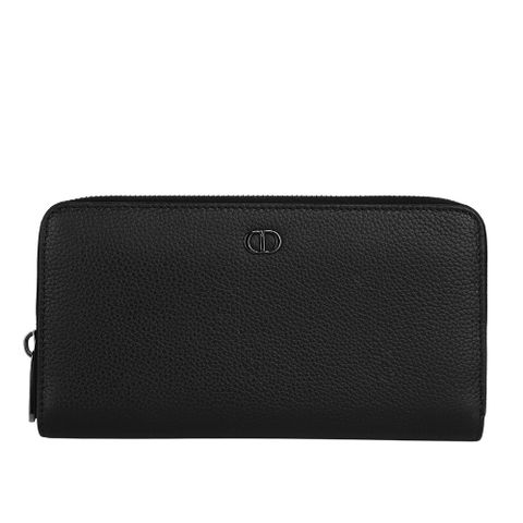 DIOR CD Logo 顆粒小牛皮ㄇ形拉鍊長夾(黑色)_展示品 2ESBC252CDI_H00N