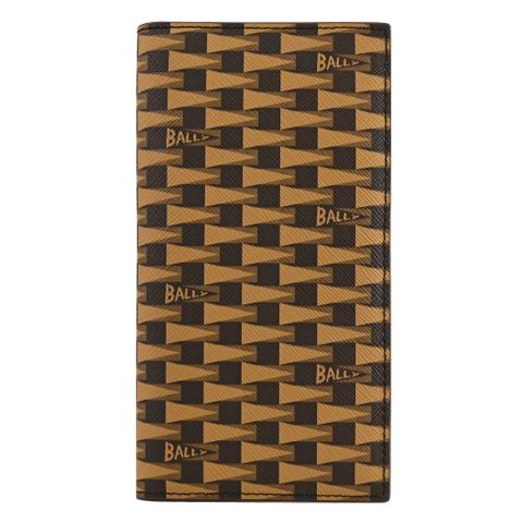 BALLY 6304912 PNT 品牌新款印花對開多卡長夾.咖