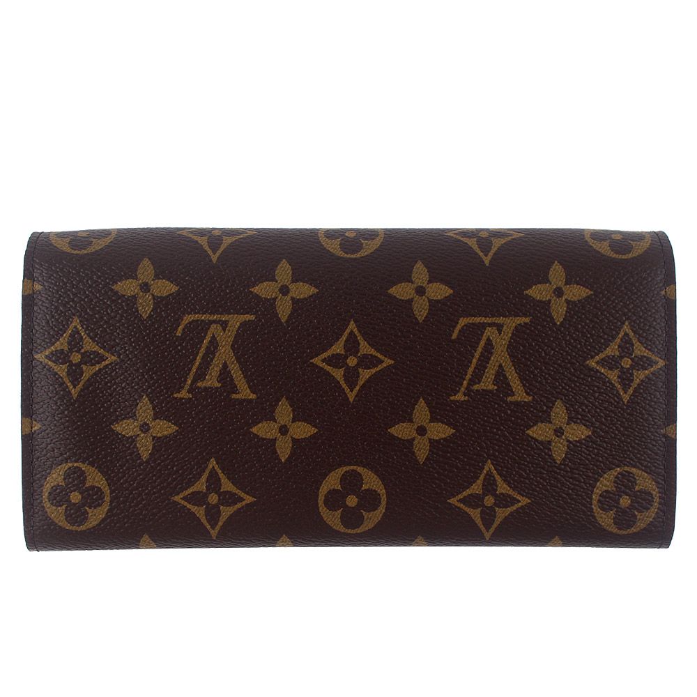 Louis Vuitton 路易威登 Monogram LV花紋帆布壓扣長夾-M60697/紫