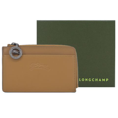 LONGCHAMP LE PLIAGE XTRA系列牛皮卡片零錢包(菸草棕)